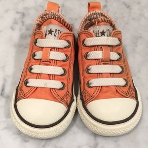 Orange Converse with brown trim great condition